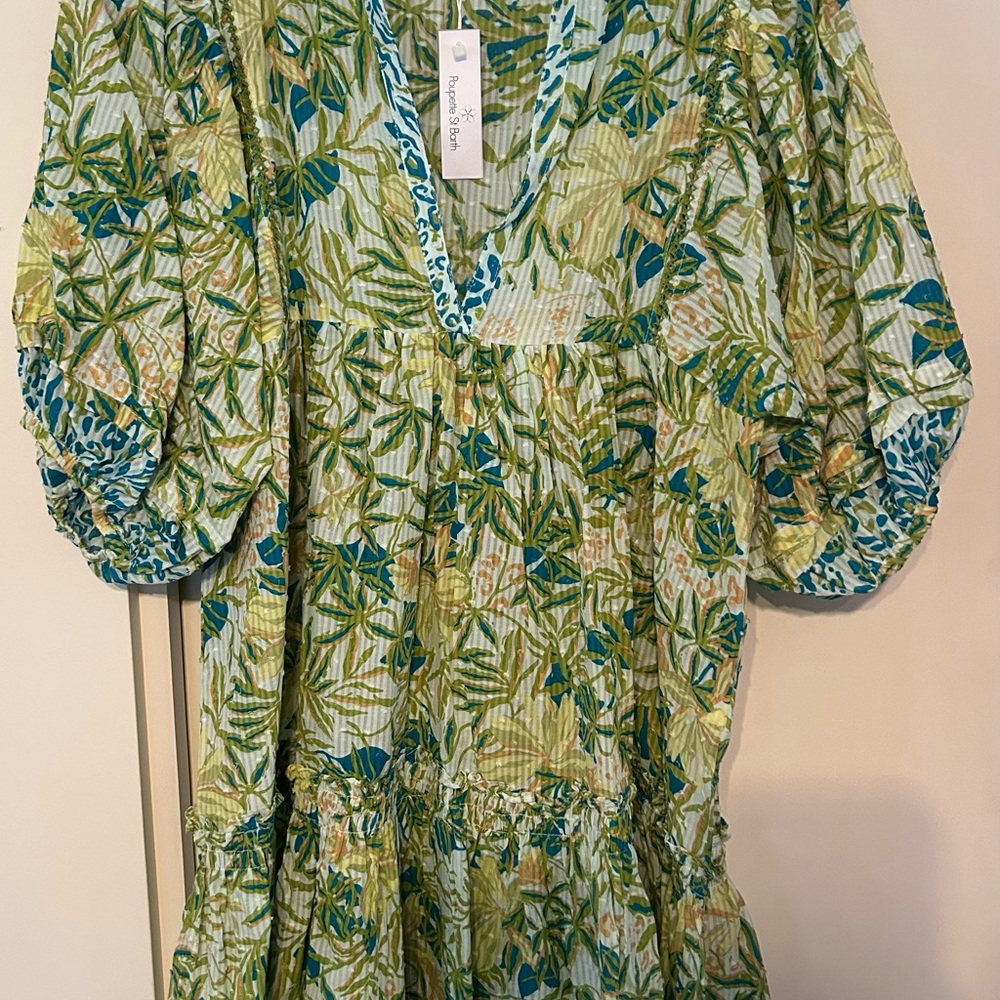 Poupette St. Barth Aria dress in Green Orchid